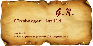 Günsberger Matild névjegykártya