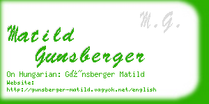 matild gunsberger business card